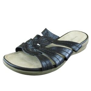 Baretraps Matty Women Slide Sandal Shoes Black Synthetic Size 8 Wide